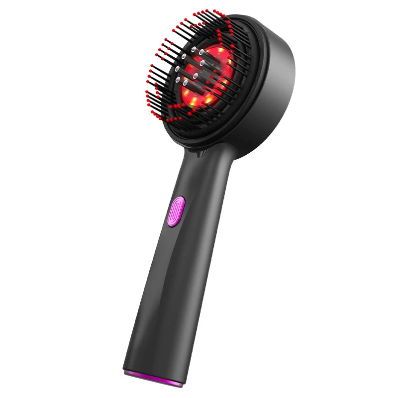 ScalpEase Brush with red-light therapy and massage bristles activated